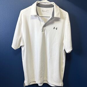 Under Armour Men's Light Gray Heatgear Polo Shirt - Large
